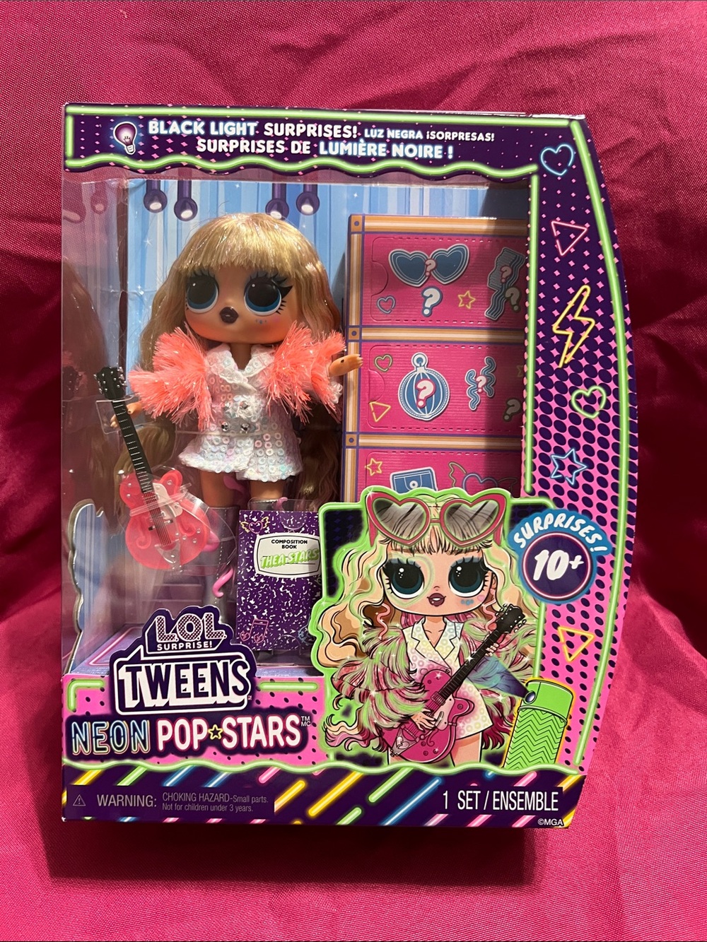 L.O.L. Surprise! Tweens Neon Pop Stars Doll – THEA STARS , Pink, Purple, Green